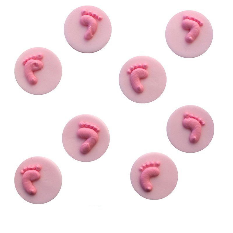 8 EMPREINTES BÉBÉ PÂTE À SUCRE ROSE 15gr