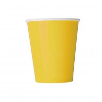 8 GOBELETS CARTON 250ML - JAUNE