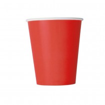 8 GOBELETS CARTON 250ML - ROUGE