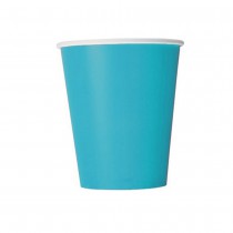 8 GOBELETS CARTON 250ML - TURQUOISE