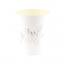 8 GOBELETS CARTON ANNÉE PÉTILLANT OR 25CL BLANC