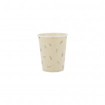 8 GOBELETS CARTON BRANCHE LAURIER OR 25CL LIN
