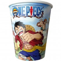 8 GOBELETS CARTON ONE PIECE PIRATE 25CL BLEU