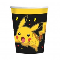 8 GOBELETS CARTON POKÉMON PIKACHU 237ML NOIR