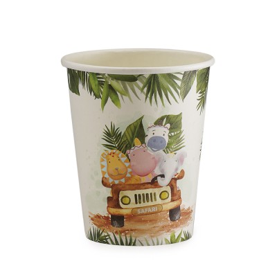 8 GOBELETS CARTON SAFARI PARTY 25CL