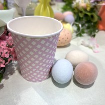 8 GOBELETS CARTON VICHY 25.5CL PASTEL