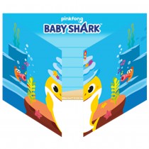 8 INVITATIONS ET ENVELOPPES BABY SHARK