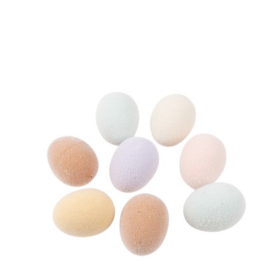 8 ?\'UFS PLASTIQUE FLOQUÉS 3.5X4.5CM PASTEL