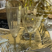 8 VERRES À VIN LUXE 200ML - PAILLETÉ OR