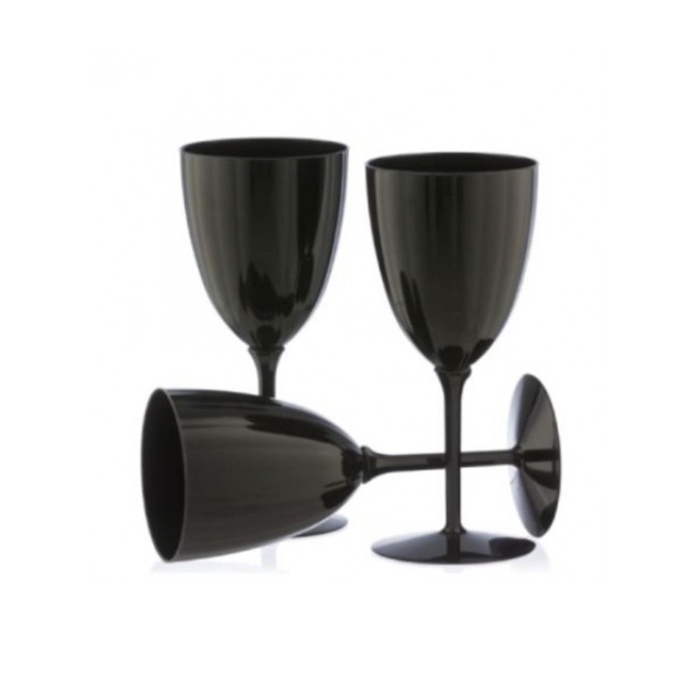 8 VERRES À VIN LUXE SUR PIED NOIR