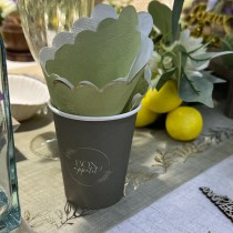 9 GOBELETS CARTON OLIVIER BON APPÉTIT 25CL VERT
