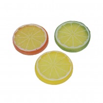 9 TRANCHES CITRON ARTIFICIEL 4CM JAUNE OR VERT