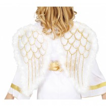 AILES ANGE POLYESTER PLUMES BLANC OR 47X40CM