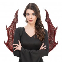 AILES DÉMON MOUSSE TEXTURÉ ÉPINE 74X62X3CM ROUGE