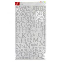 ALPHABET AUTOCOLLANT ARGENT PAILLETÉ