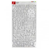 ALPHABET AUTOCOLLANT ARGENT PAILLETÉ