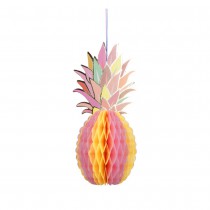 ANANAS PAPIER ALVÉOLÉ 30CM MULTICOLORE DORURE OR