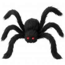 ARAIGNÉE POILUE YEUX ROUGE DÉCO XXL 2M NOIRE