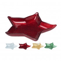 ASSIETTE VERRE ÉTOILE PAILLETÉE 15CM