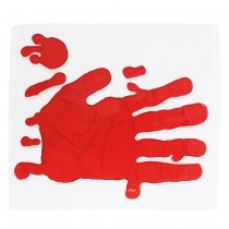AUTOCOLLANT GEL VITRE MAIN SANGLANTE 20X25CM