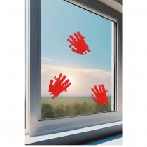 AUTOCOLLANT GEL VITRE MAIN SANGLANTE 20X25CM