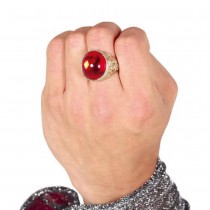 BAGUE FANTAISIE RUBIS ROUGE ADULTE