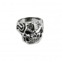 BAGUE MÉTAL TÊTE DE MORT 2CM ARGENT ADULTE