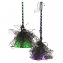 BALAI DE SORCIÈRE RAYÉ TULLE TOILE ARAIGNÉE 95CM