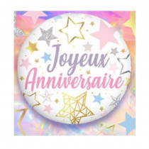 BALLON ALU ANNIVERSAIRE ÉTOILE 45CM