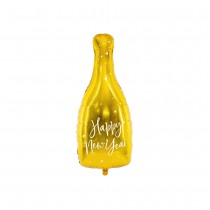 BALLON ALU BOUTEILLE HAPPY NEW YEAR 32X82CM OR