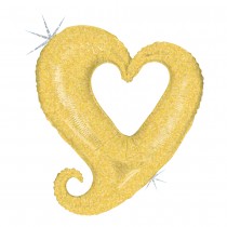 BALLON ALU CŒUR AJOURÉ CHAMPAGNE 94CM