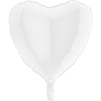 BALLON ALU CŒUR BLANC 46 CM