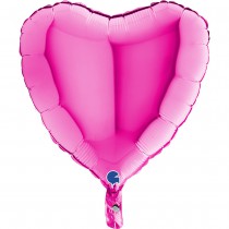 BALLON ALU CUR ROSE MAGENTA 46 CM