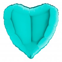 BALLON ALU CUR TURQUOISE 46 CM