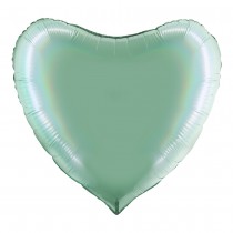 BALLON ALU CŒUR TURQUOISE RAINBOW 91CM
