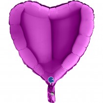 BALLON ALU CŒUR VIOLET 46 CM