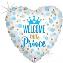 BALLON ALU CUR WELCOME LITTLE PRINCE 46CM