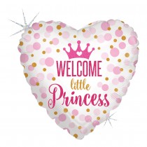 BALLON ALU CUR WELCOME LITTLE PRINCESS 46CM