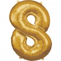 BALLON ALU CHIFFRE 8 OR 53X83CM