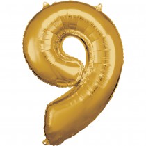 BALLON ALU CHIFFRE 9 OR 63X86CM