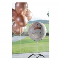 BALLON ALU COURONNE PRINCESSE Ø45CM ROSE GOLD