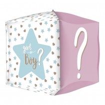 BALLON ALU CUBE GENDER REVEAL 38 CM