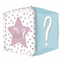 BALLON ALU CUBE GENDER REVEAL 38 CM