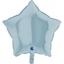 BALLON ALU ÉTOILE BLEU PASTEL 46CM