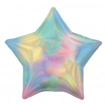 BALLON ALU ÉTOILE PASTEL HOLOGRAPHIQUE 43CM