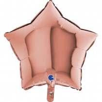 BALLON ALU ÉTOILE ROSE GOLD 46CM