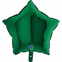 BALLON ALU ÉTOILE VERT FONCÉ 46CM