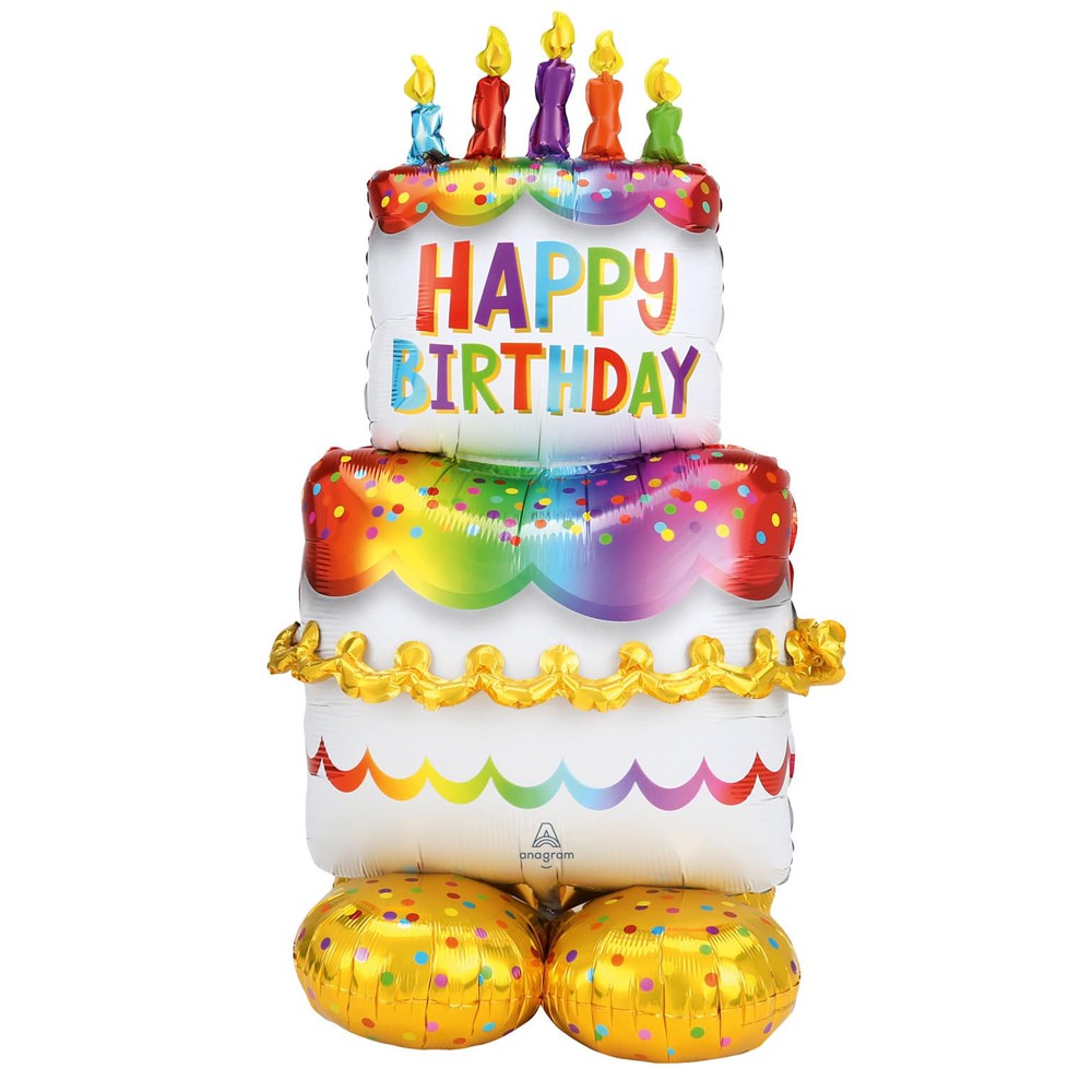 Ballons alu Joyeux anniversaire multicolore 36 cm - MyPartyKidz