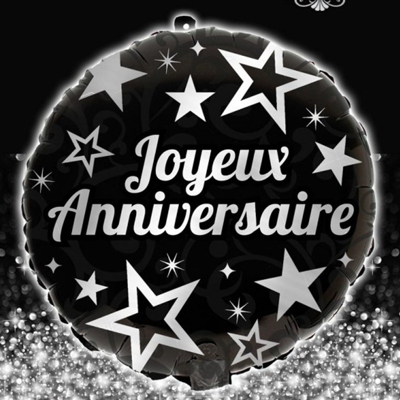 Ballon Aluminium Argent Joyeux Anniversaire