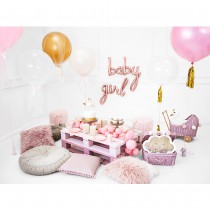 BALLON ALU LETTRES BABY 73.5X75CM OR ROSE